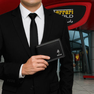 Ferrari Black Leather Bi-Fold Wallet