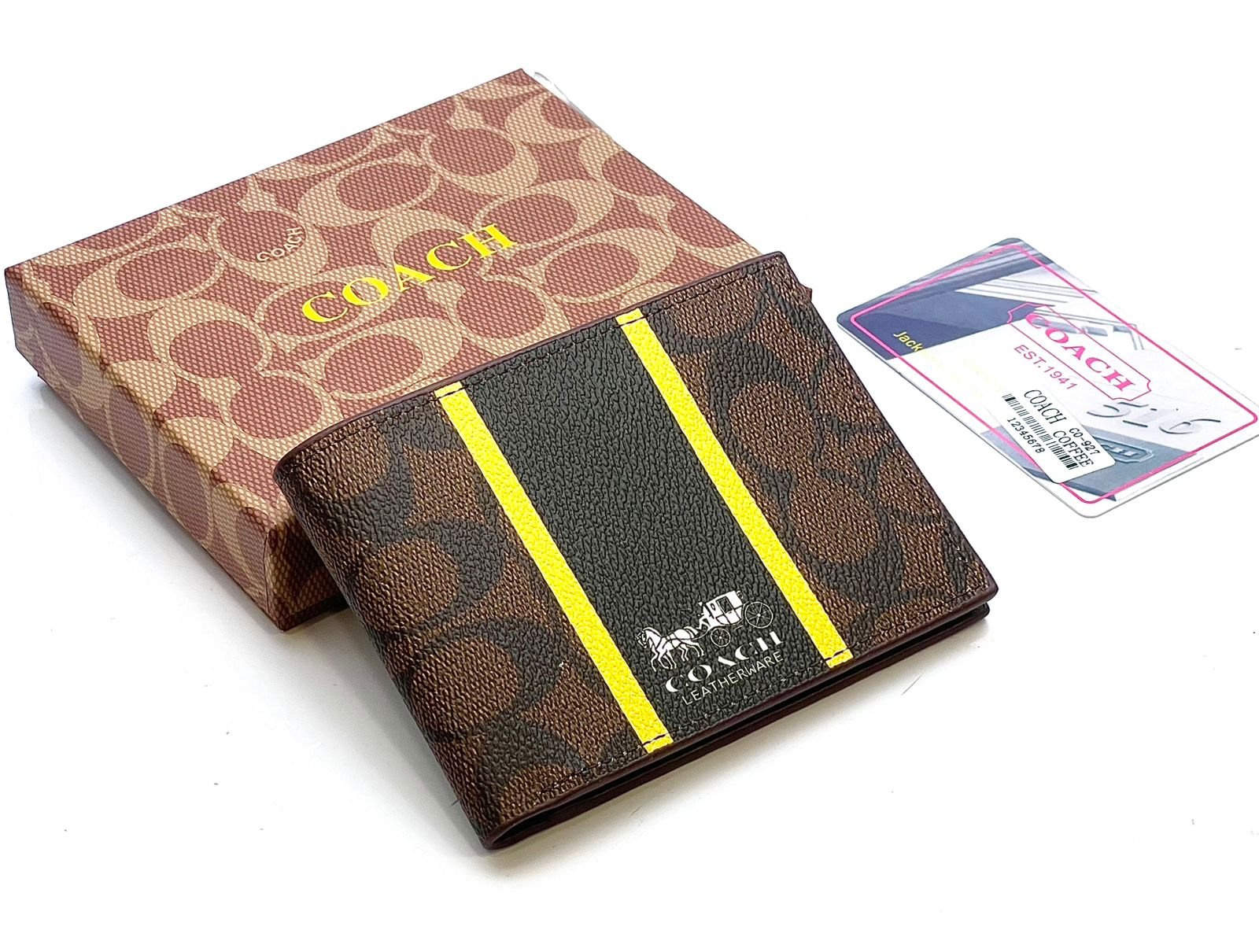 Coach Signature Canvas & Leather Bi-Fold Wallet - Image 2